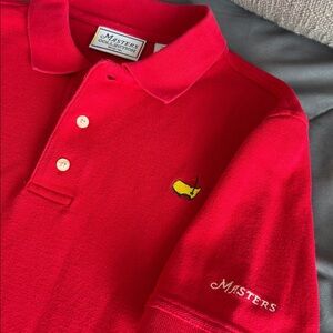 Classic Red Polo Shirt Youth Boys Masters Golf Augusta National M 12 14 Preppy